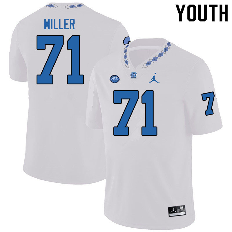 Jordan Brand Youth #71 Triston Miller North Carolina Tar Heels College Football Jerseys Sale-White